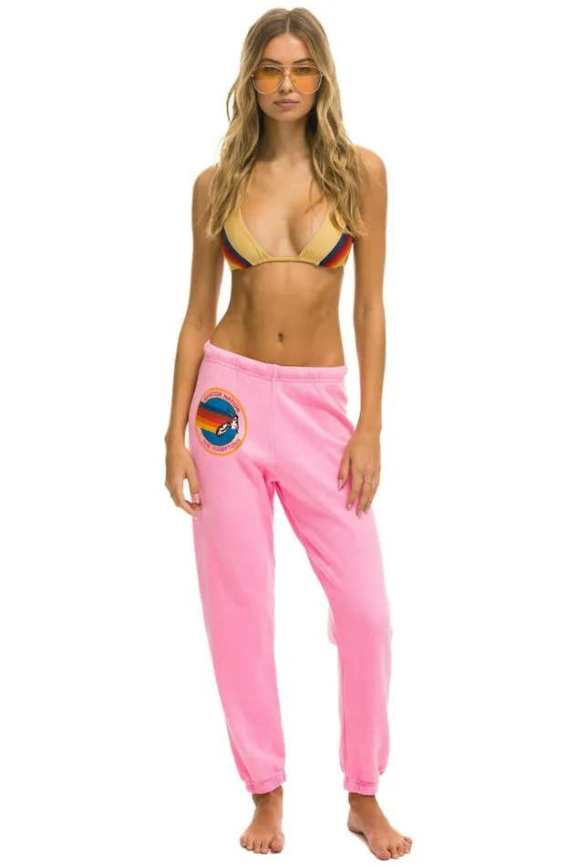 Women AVIATOR NATION HAMPTONS SWEATPANTS 8211 NEON PINK Aviator Nation Sweatpants