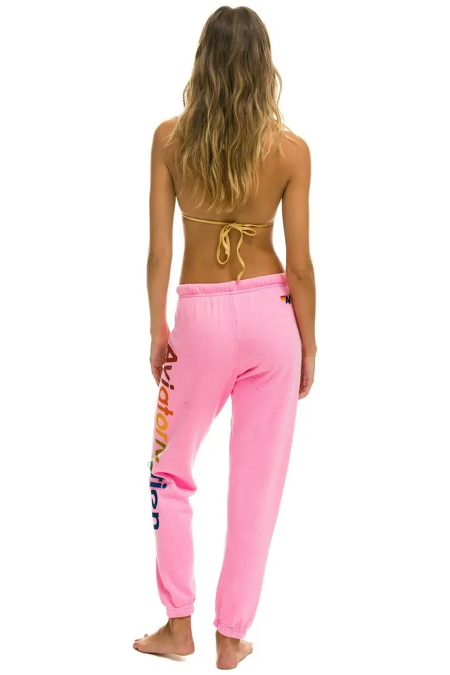 Women AVIATOR NATION HAMPTONS SWEATPANTS 8211 NEON PINK Aviator Nation Sweatpants Women AVIATOR NATION HAMPTONS SWEATPANTS 8211 NEON PINK Aviator Nation Sweatpants