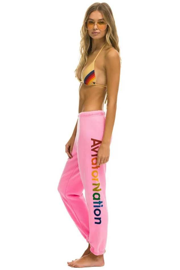 Women AVIATOR NATION HAMPTONS SWEATPANTS 8211 NEON PINK Aviator Nation Sweatpants Women AVIATOR NATION HAMPTONS SWEATPANTS 8211 NEON PINK Aviator Nation Sweatpants