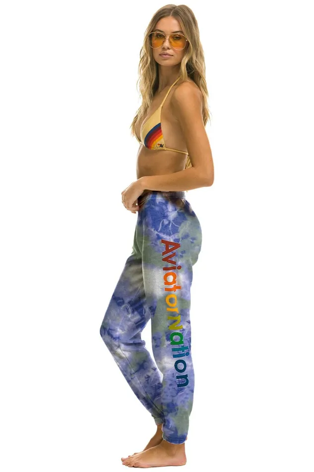 Women AVIATOR NATION HAMPTONS SWEATPANTS 8211 TIE DYE CLOUD PURPLE Aviator Nation Sweatpants Women AVIATOR NATION HAMPTONS SWEATPANTS 8211 TIE DYE CLOUD PURPLE Aviator Nation Sweatpants