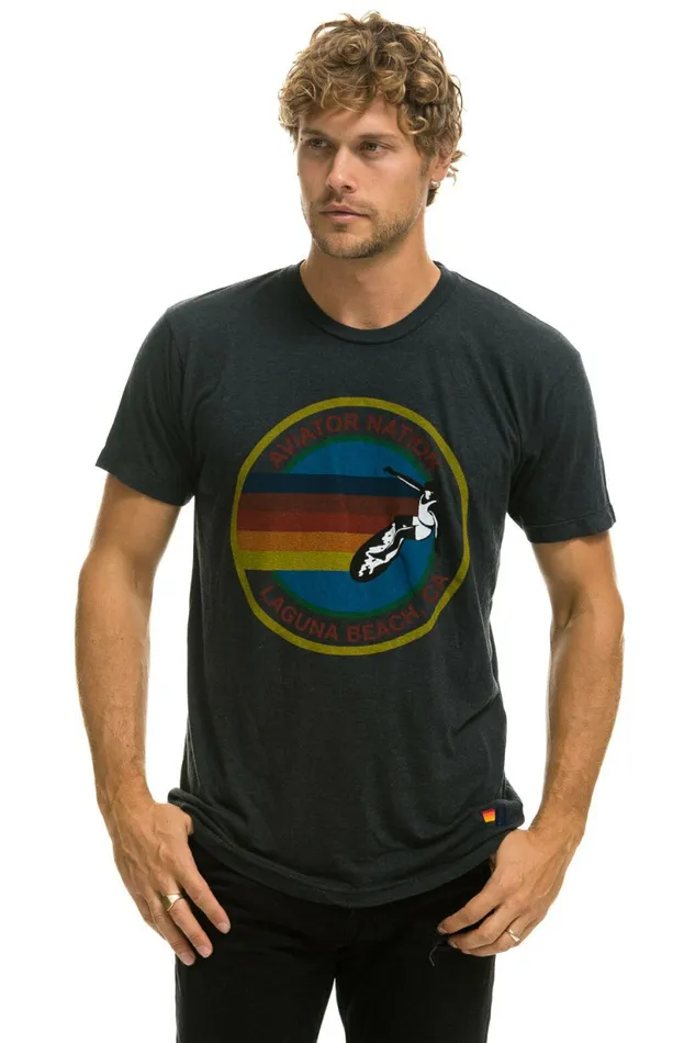 Women AVIATOR NATION LAGUNA BEACH TEE 8211 CHARCOAL Aviator Nation UnisexTees
