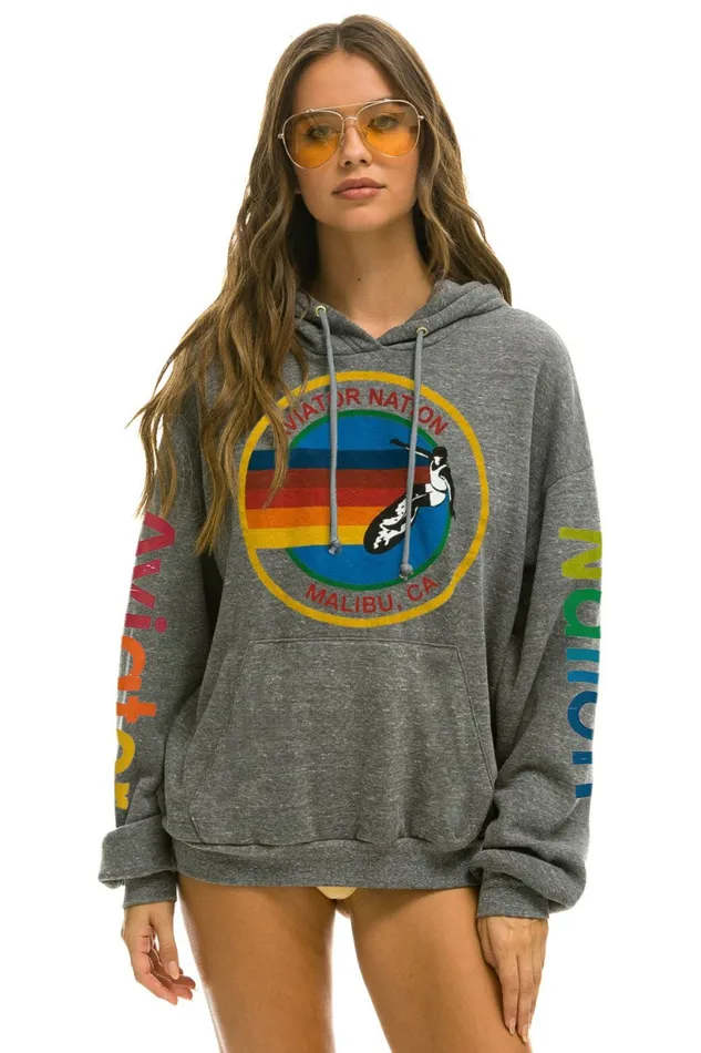 Women AVIATOR NATION MALIBU RELAXED PULLOVER HOODIE Aviator Nation Hoodies Women AVIATOR NATION MALIBU RELAXED PULLOVER HOODIE Aviator Nation Hoodies