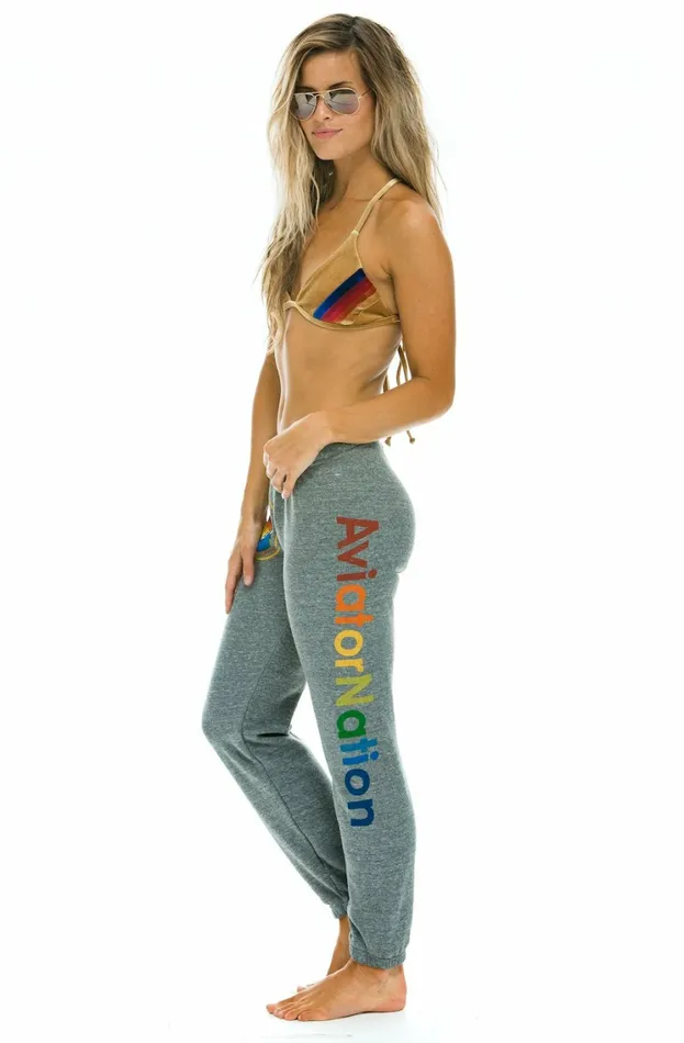 Women AVIATOR NATION NORTH SHORE SWEATPANTS 8211 HEATHER GREY Aviator Nation Sweatpants