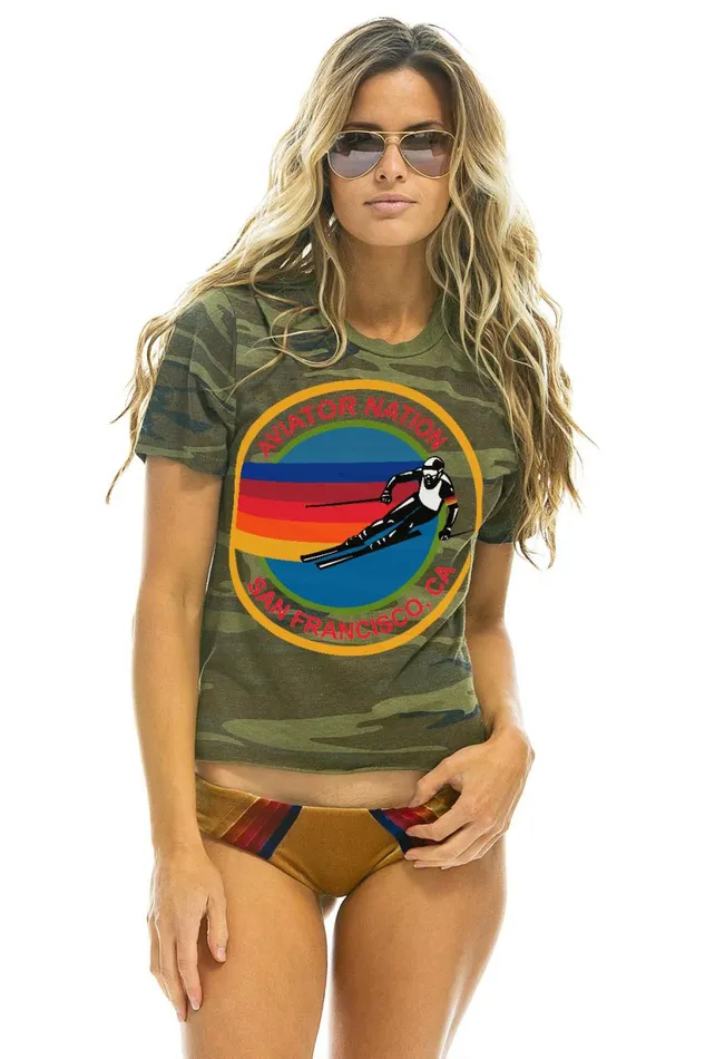 Women AVIATOR NATION SF 8211 BOYFRIEND TEE CAMO Aviator Nation BoyfriendTees