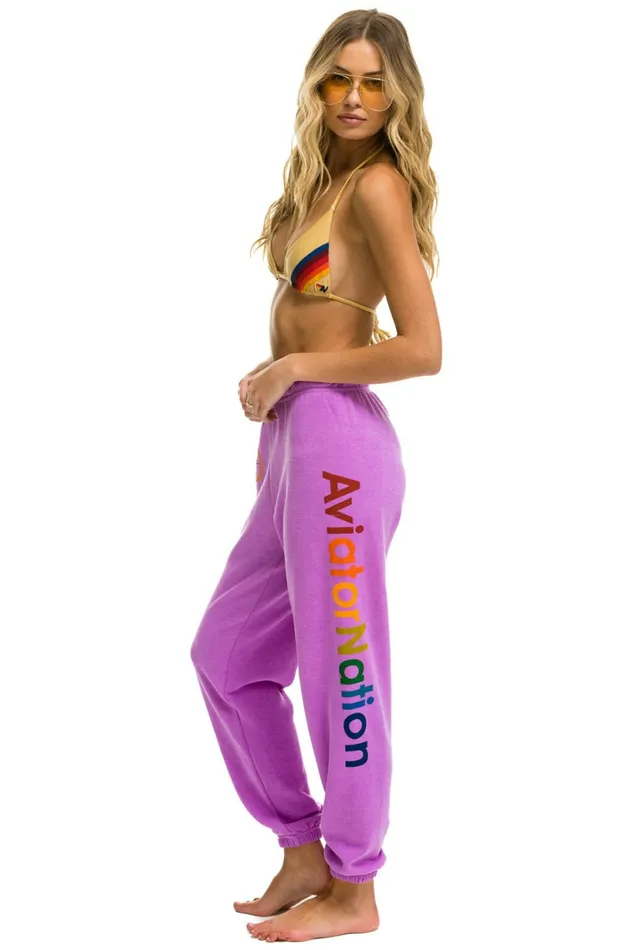 Women AVIATOR NATION SWEATPANTS 8211 NEON PURPLE Aviator Nation Sweatpants