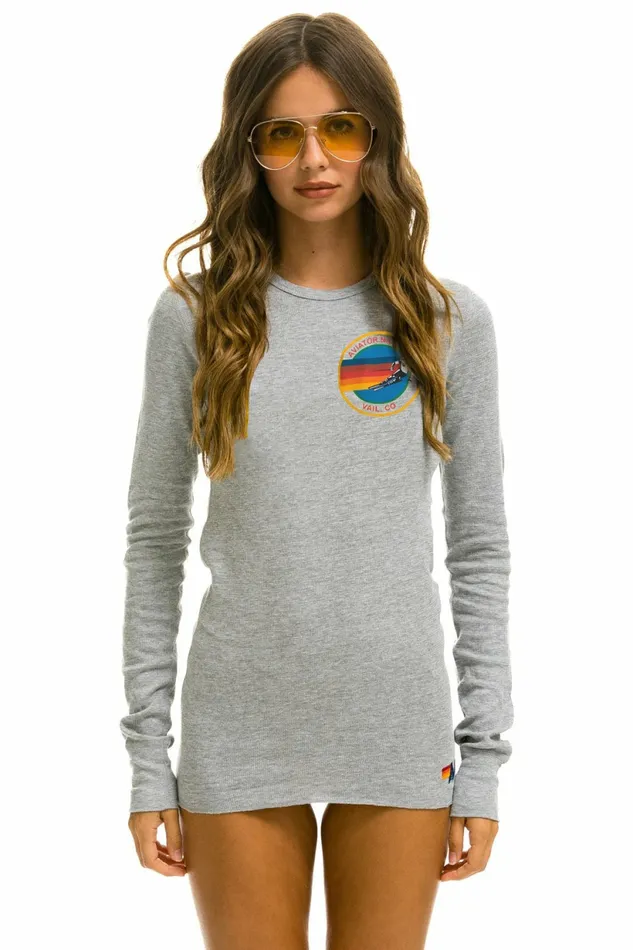 Women AVIATOR NATION VAIL THERMAL 8211 HEATHER GREY Aviator Nation UnisexTees