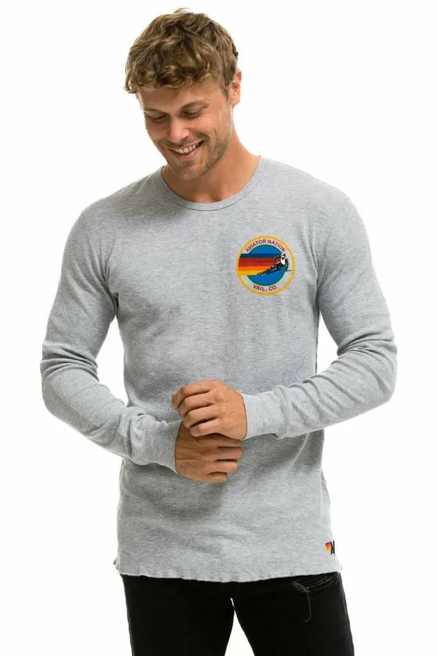 Women AVIATOR NATION VAIL THERMAL 8211 HEATHER GREY Aviator Nation UnisexTees Women AVIATOR NATION VAIL THERMAL 8211 HEATHER GREY Aviator Nation UnisexTees