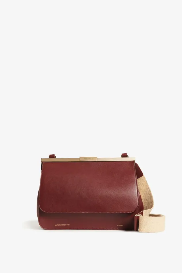 Women Bags Victoria Beckham Frame Satchel Bag In Burgundy Leather