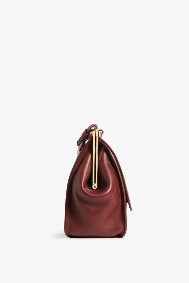 Women Bags Victoria Beckham Frame Satchel Bag In Burgundy Leather