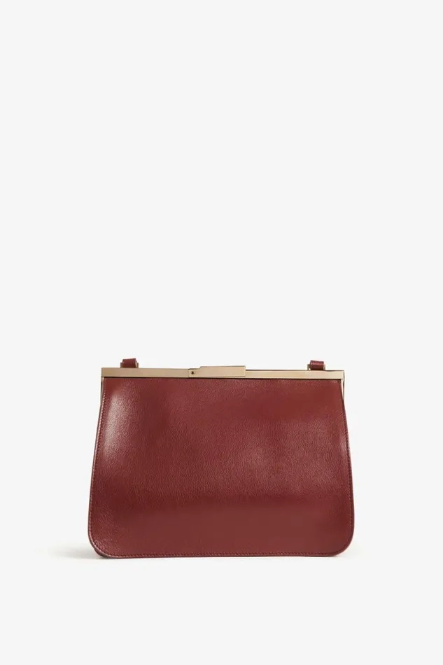 Women Bags Victoria Beckham Frame Satchel Bag In Burgundy Leather