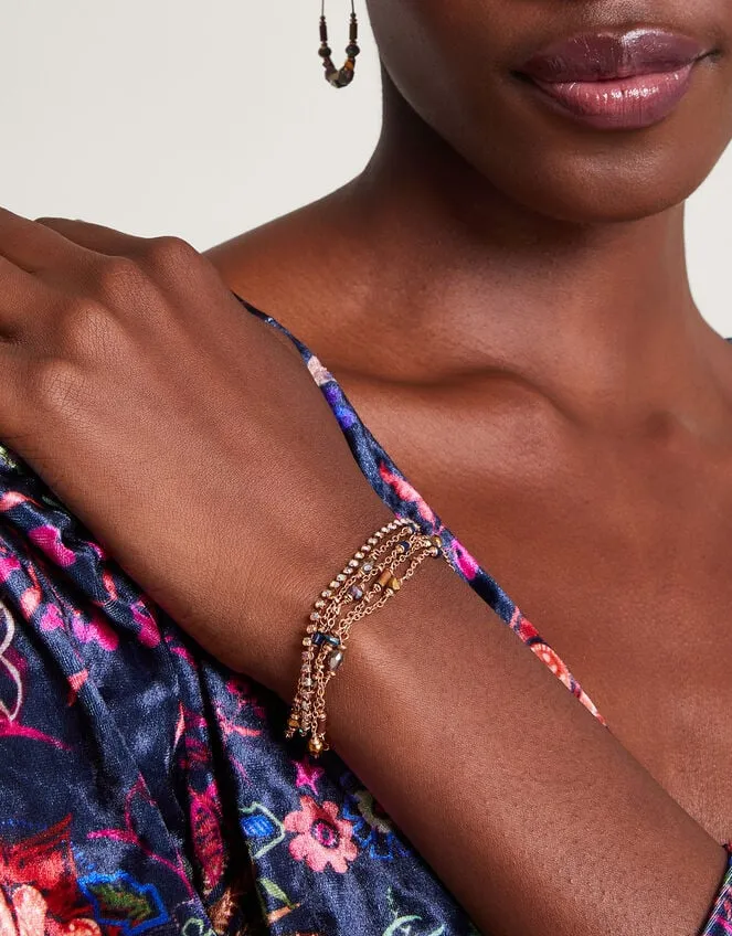 Women Beaded Multi Row Bracelet Monsoon Jewellery and Hair