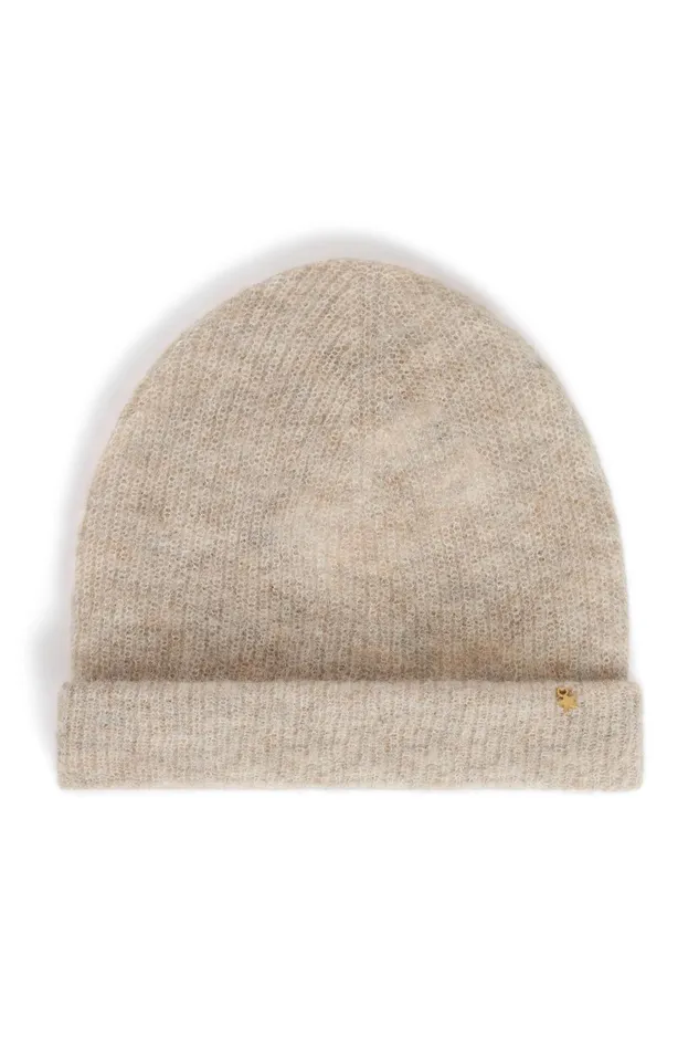 Women Beanie Hat Calin Granite Bonnet Super Mohair Gris Chin Des Petits Hauts Scarves and Beanies