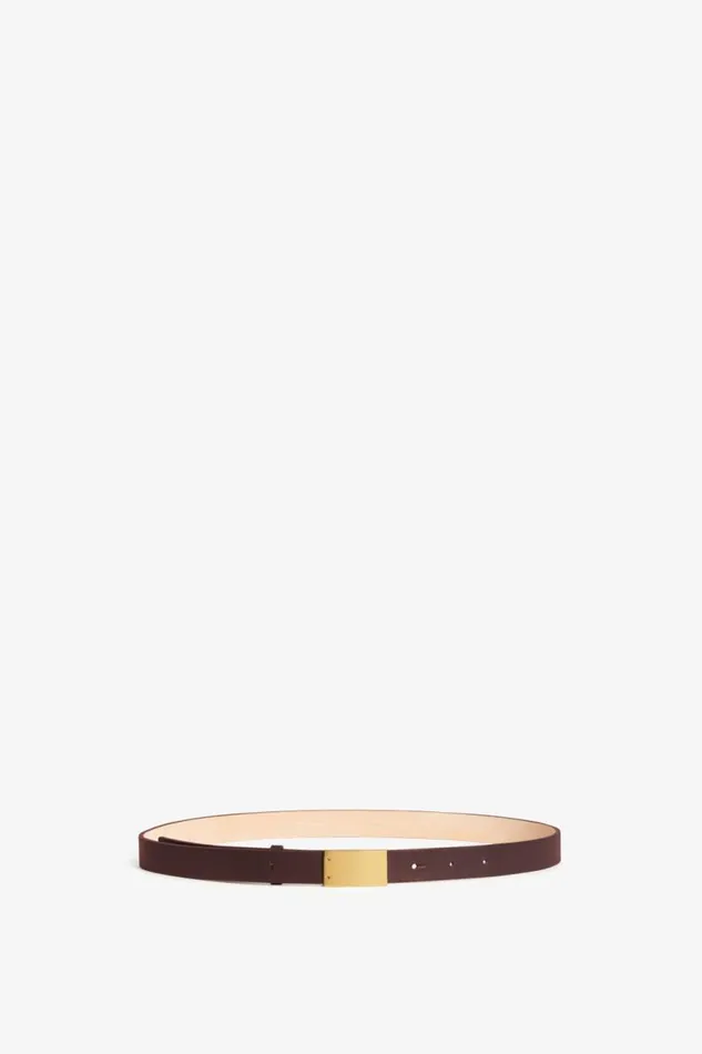 Women Belts Victoria Beckham Thin Belt With Plaque Buckle In Burgundy
