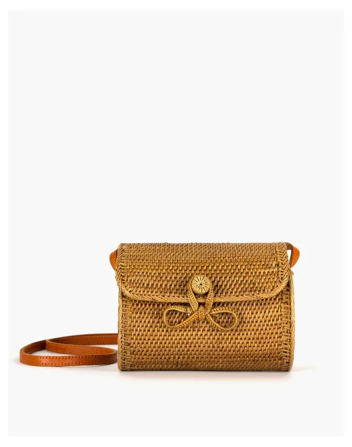 Women Bembien Lily Rattan Crossbody Bag Natural Madewell Crossbody Bags