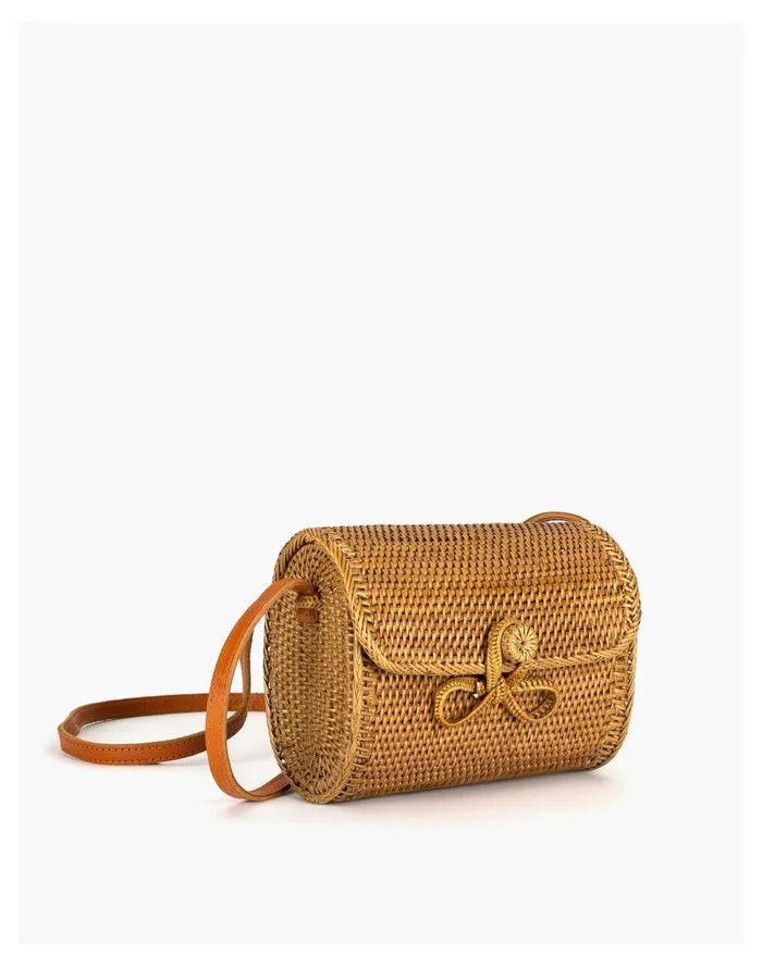 Women Bembien Lily Rattan Crossbody Bag Natural Madewell Crossbody Bags