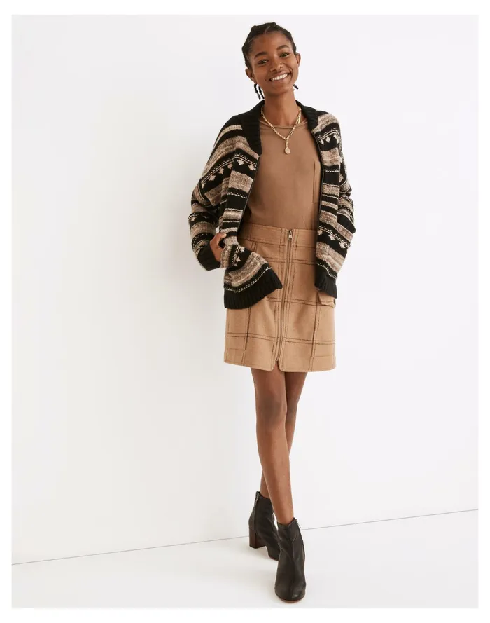 Women Benshire Bomber Sweater Jacket True Black Madewell Jackets
