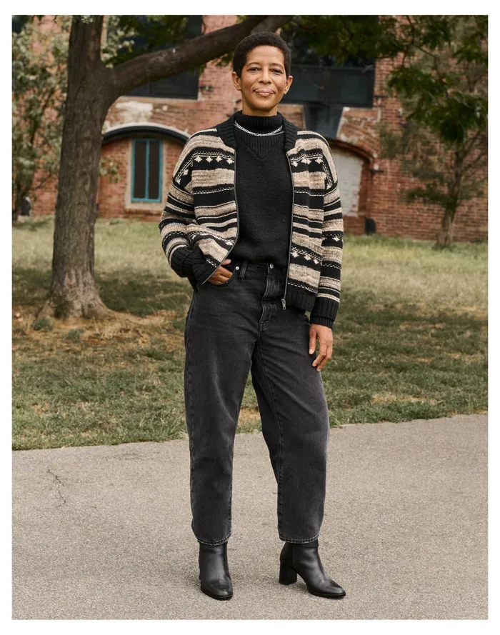 Women Benshire Bomber Sweater Jacket True Black Madewell Jackets Women Benshire Bomber Sweater Jacket True Black Madewell Jackets
