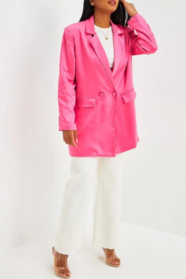 Women Blaze Pink Brentiny Paris Jackets