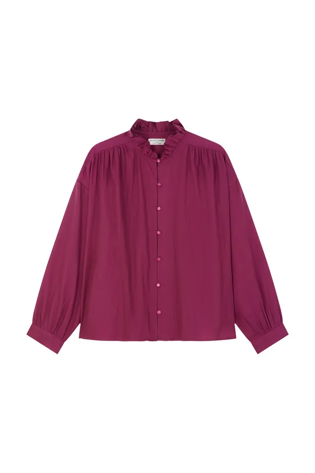 Women Blouse Rudy Bruyere Blouse Coton Violette Des Petits Hauts Blouses Shirts and Tops