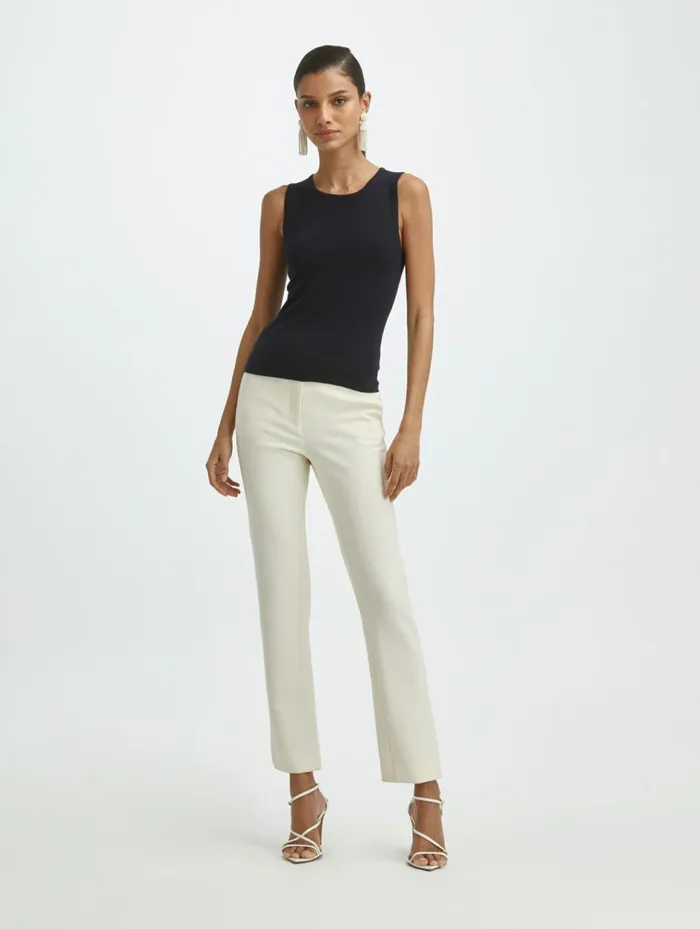 Women Blouses and Knits Oscar De La Renta Cashmere Silk Jewel Neck Tank Navy Women Blouses and Knits Oscar De La Renta Cashmere Silk Jewel Neck Tank Navy