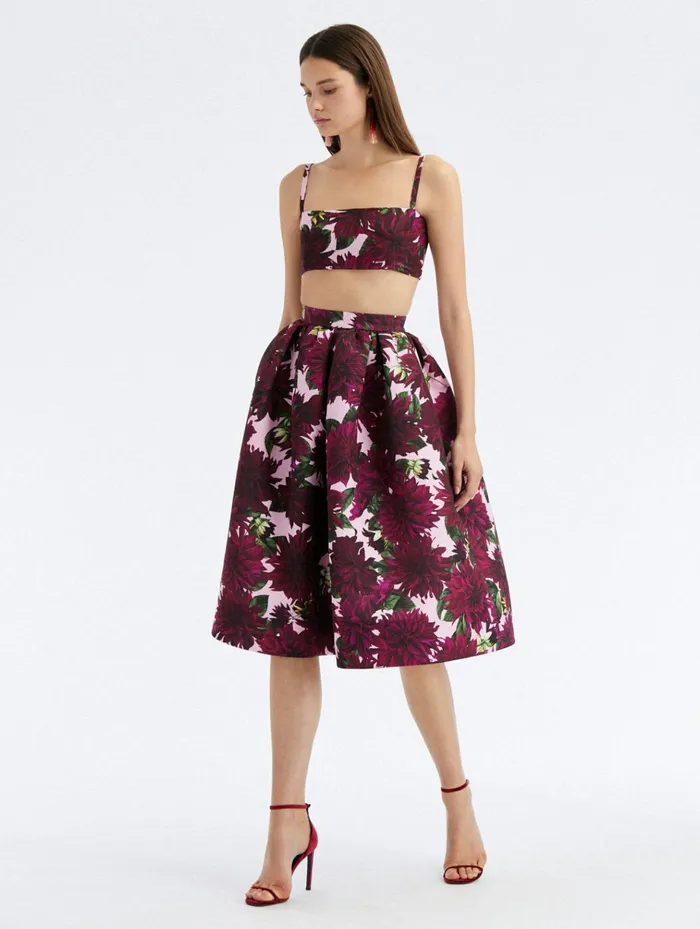 Women Blouses and Knits Oscar De La Renta Dahlia Faille Bralette Burgundypink Women Blouses and Knits Oscar De La Renta Dahlia Faille Bralette Burgundypink