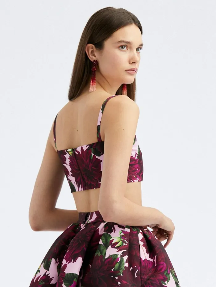 Women Blouses and Knits Oscar De La Renta Dahlia Faille Bralette Burgundypink Women Blouses and Knits Oscar De La Renta Dahlia Faille Bralette Burgundypink