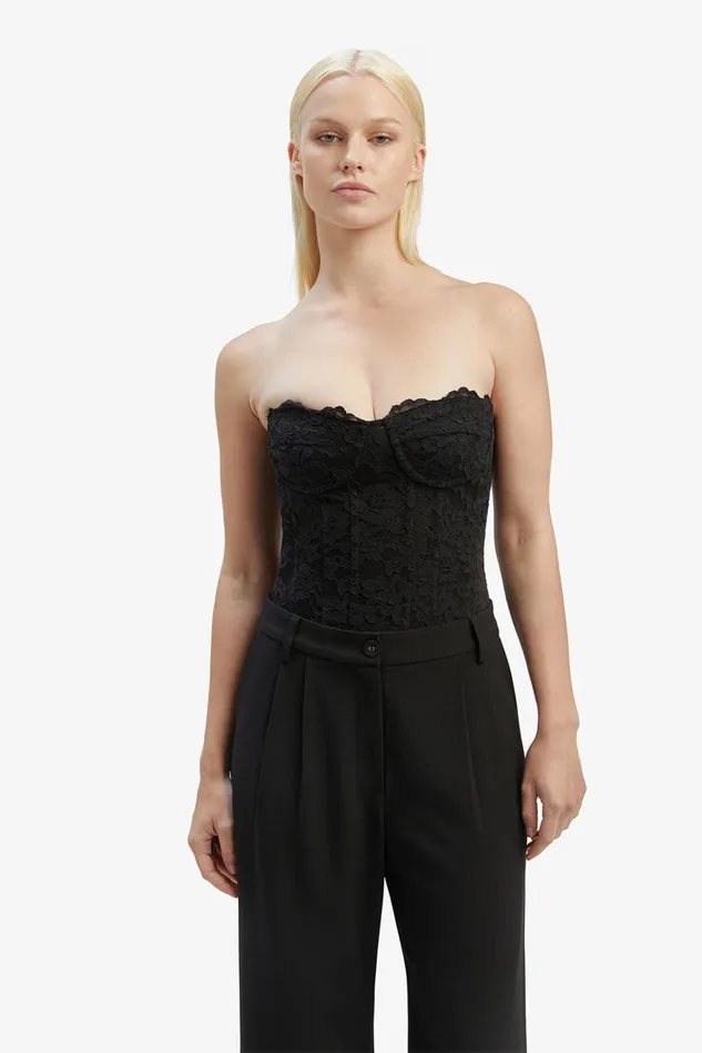 Women Bodysuits Bardot Oskar Bodysuit In Black Black