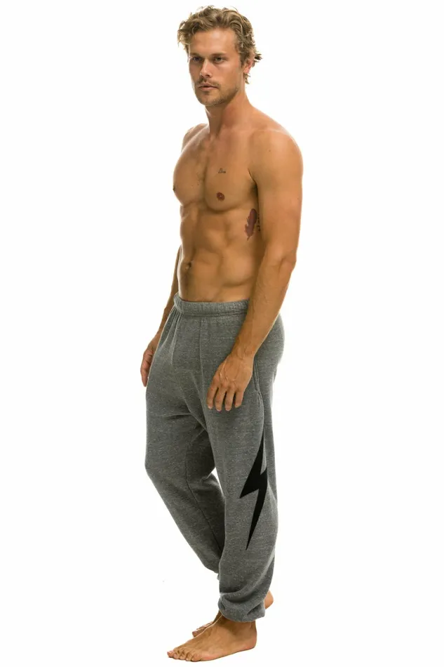 Women BOLT STITCH SWEATPANTS 8211 HEATHER GREY BLACK Aviator Nation BoltCollection