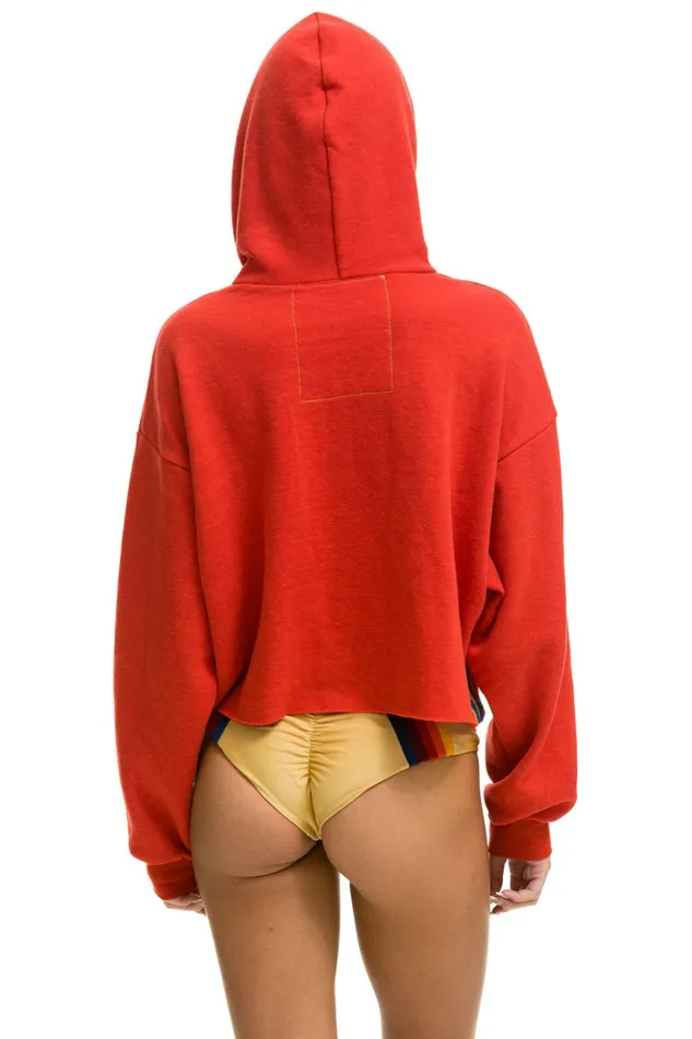Women BOLT STRIPE RELAXED CROPPED PULLOVER HOODIE 8211 RED Aviator Nation BoltCollection Women BOLT STRIPE RELAXED CROPPED PULLOVER HOODIE 8211 RED Aviator Nation BoltCollection