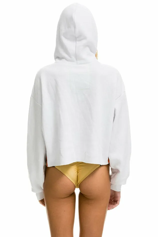 Women BOLT STRIPE RELAXED CROPPED PULLOVER HOODIE 8211 WHITE Aviator Nation BoltCollection Women BOLT STRIPE RELAXED CROPPED PULLOVER HOODIE 8211 WHITE Aviator Nation BoltCollection