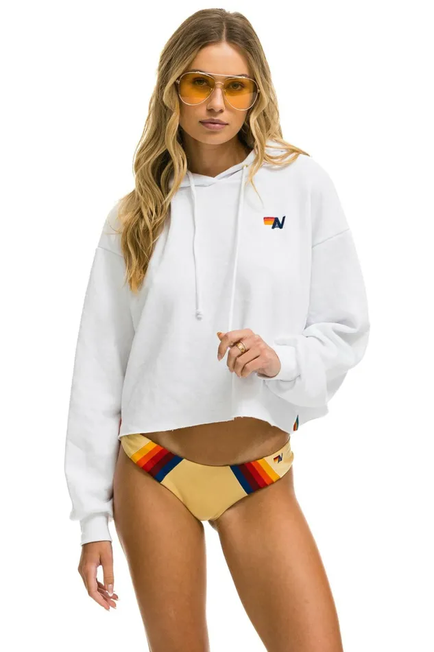 Women BOLT STRIPE RELAXED CROPPED PULLOVER HOODIE 8211 WHITE Aviator Nation BoltCollection Women BOLT STRIPE RELAXED CROPPED PULLOVER HOODIE 8211 WHITE Aviator Nation BoltCollection