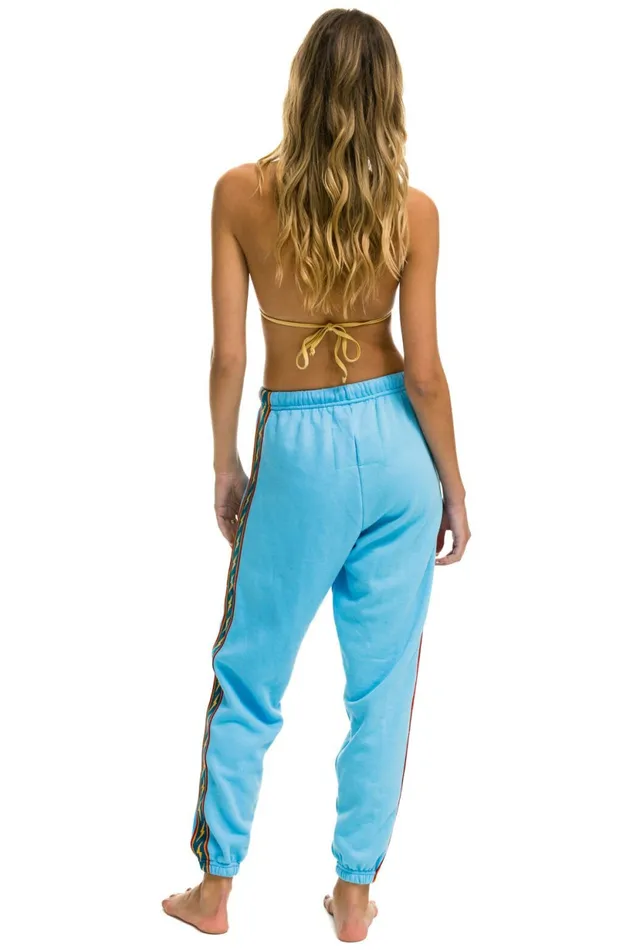 Women BOLT STRIPE SWEATPANTS 8211 SKY Aviator Nation Sweatpants Women BOLT STRIPE SWEATPANTS 8211 SKY Aviator Nation Sweatpants