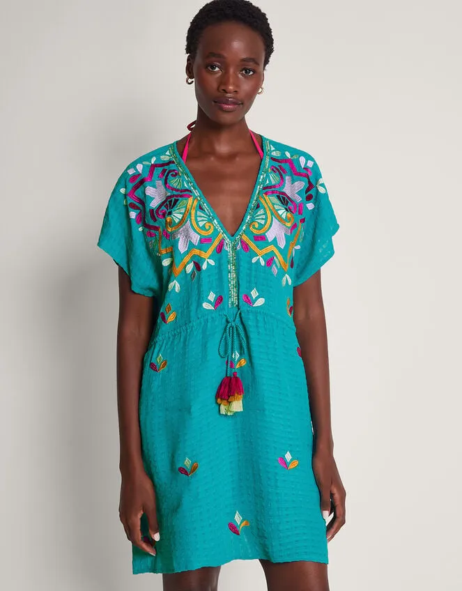 Women Bonita Embellished Kaftan Blue Monsoon Kaftans and Kimonos