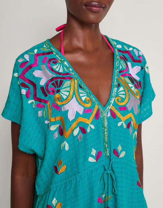 Women Bonita Embellished Kaftan Blue Monsoon Kaftans and Kimonos