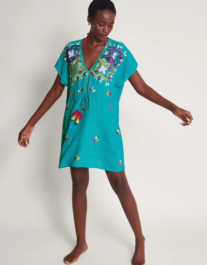 Women Bonita Embellished Kaftan Blue Monsoon Kaftans and Kimonos