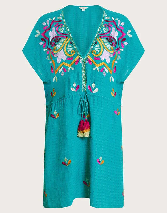 Women Bonita Embellished Kaftan Blue Monsoon Kaftans and Kimonos