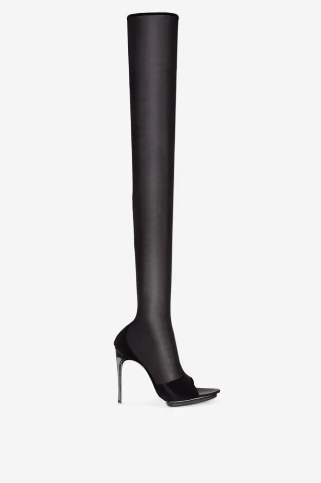 Women Boots Victoria Beckham Pointy Toe Mesh Boot In Black