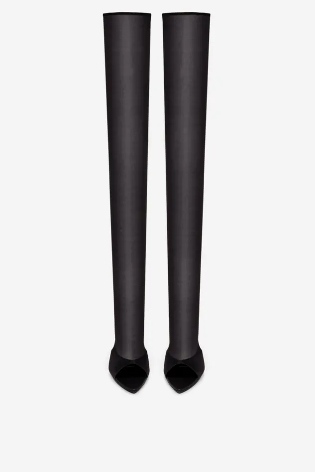 Women Boots Victoria Beckham Pointy Toe Mesh Boot In Black
