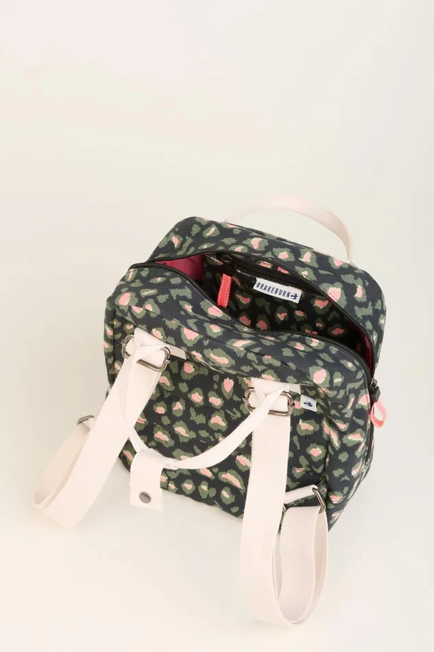 Women Brakeburn Bags and Purses Charcoal Khaki Leopard Print Classic Backpack