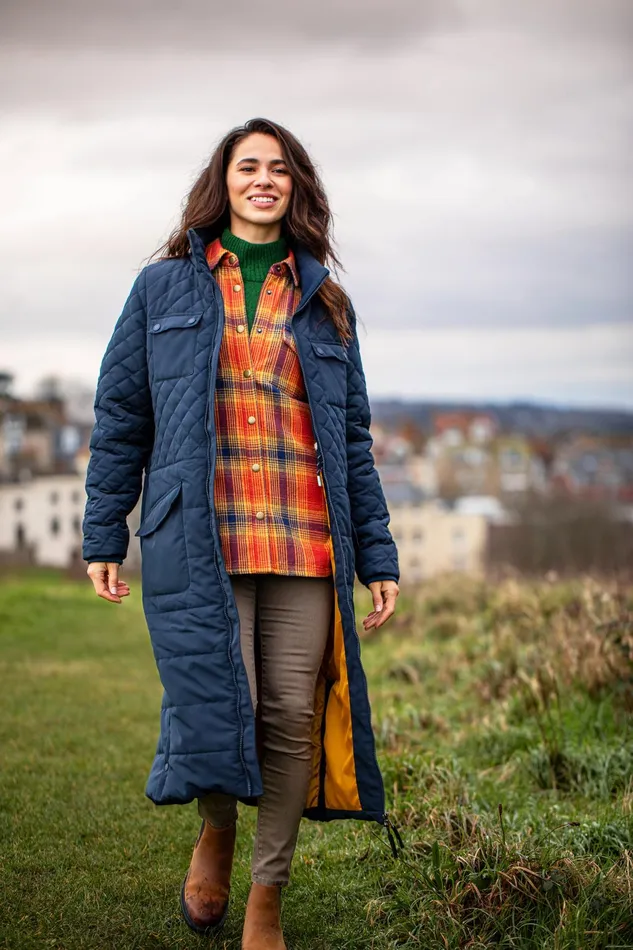Women Brakeburn Coats And Jackets Navy Matravers Long Line Coat