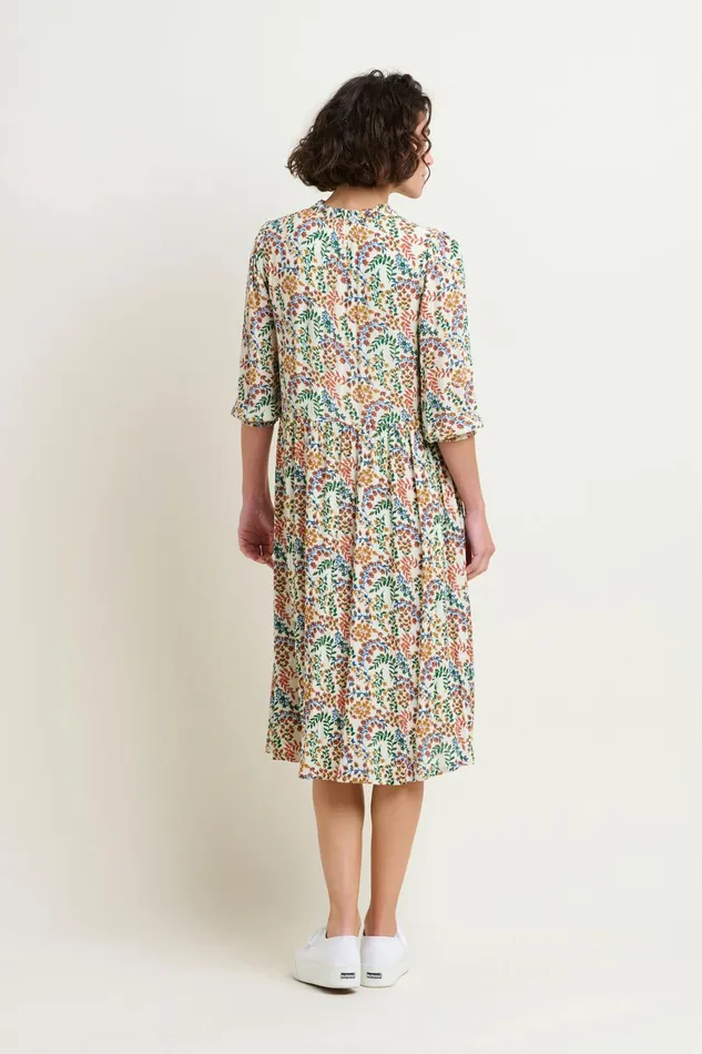 Women Brakeburn Dresses Cream Floral Paisley Midi Dress