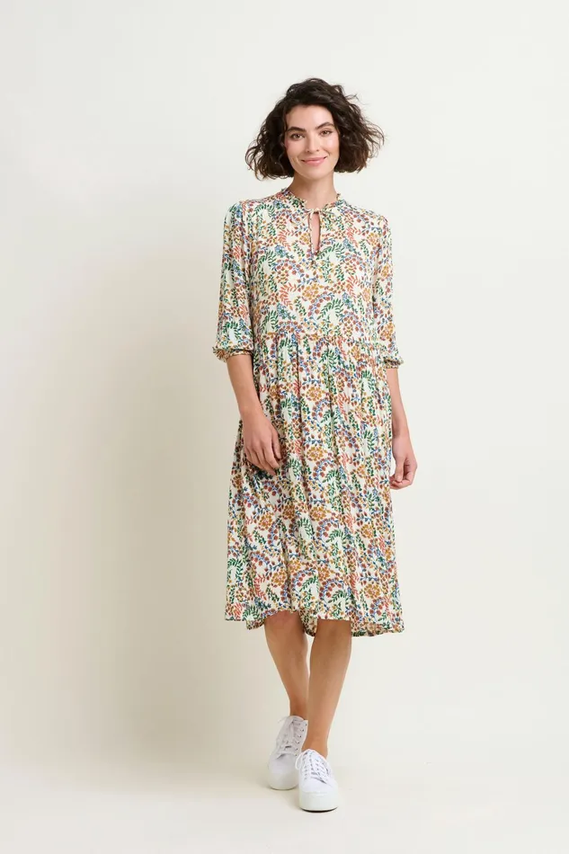 Women Brakeburn Dresses Cream Floral Paisley Midi Dress