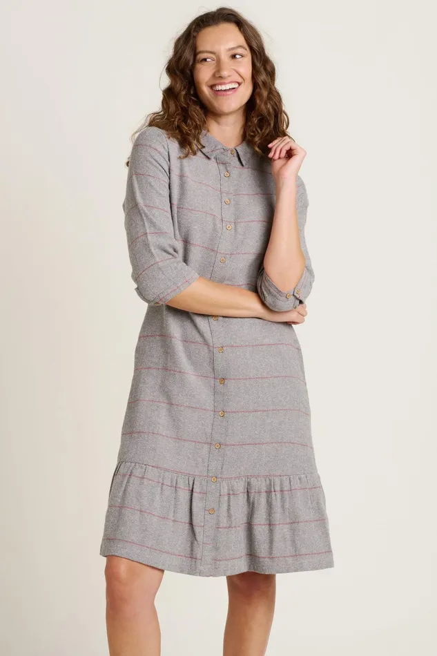 Women Brakeburn Dresses Grey Westbourne Shirt Dress