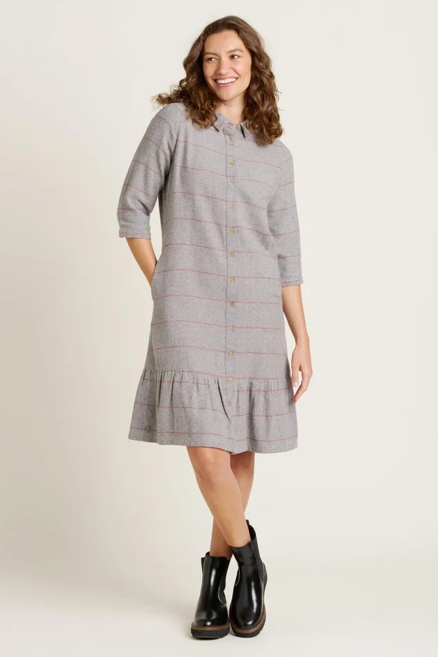 Women Brakeburn Dresses Grey Westbourne Shirt Dress