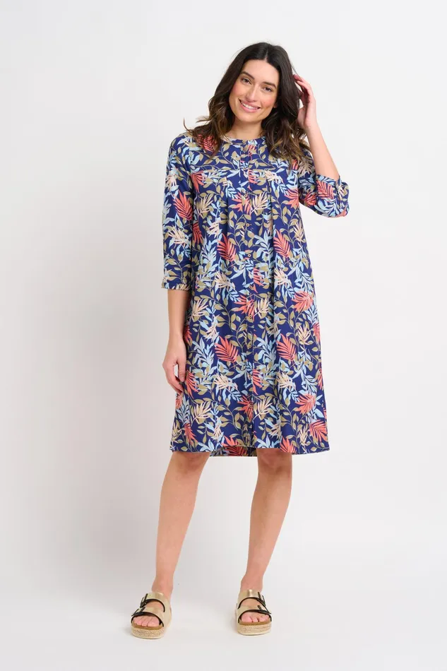 Women Brakeburn Dresses Trailing Tropics Navy Shirt Dress