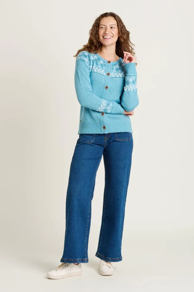 Women Brakeburn Knitwear Blue Laurel Knitted Cardigan