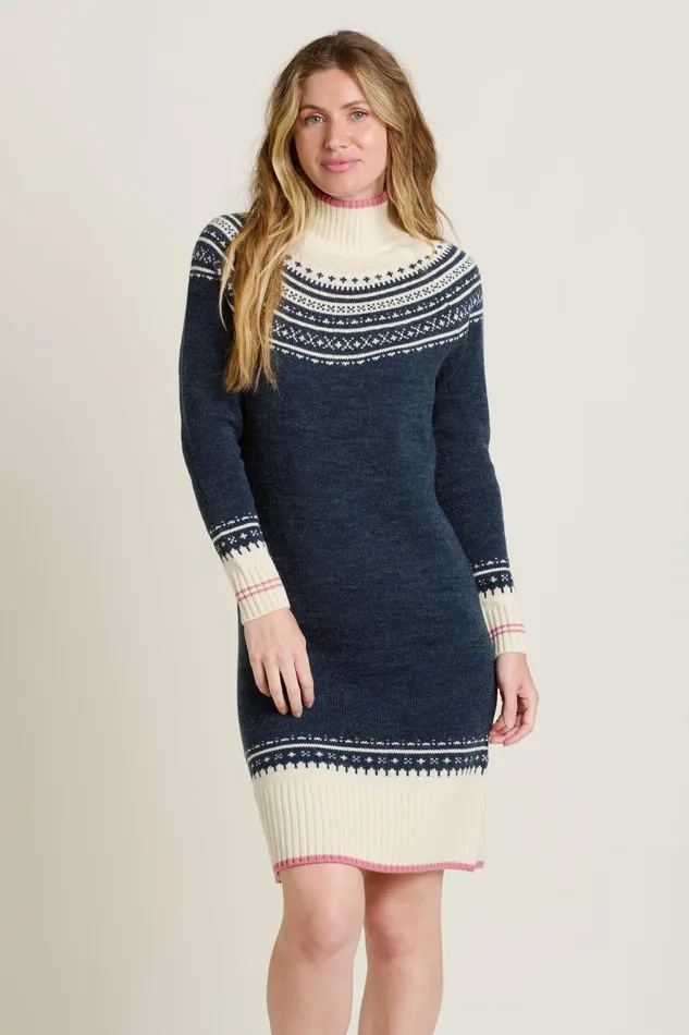 Women Brakeburn Knitwear Navy Retro Ski Knitted Dress