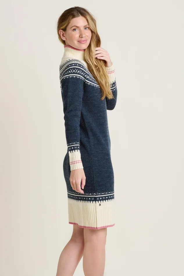 Women Brakeburn Knitwear Navy Retro Ski Knitted Dress