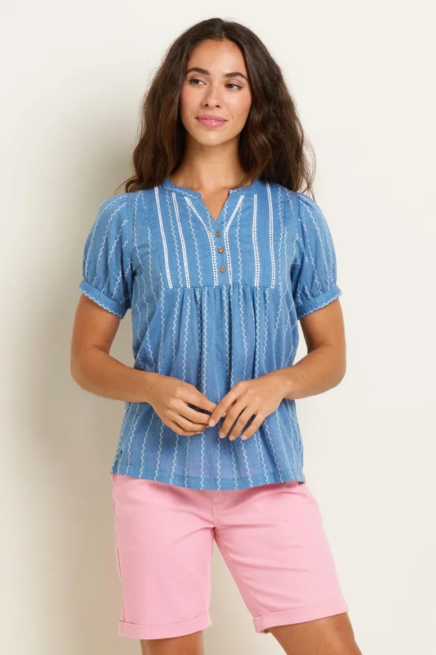 Women Brakeburn Shirts Blue Sadie Blouse