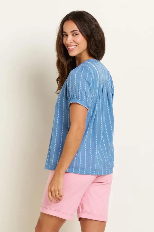 Women Brakeburn Shirts Blue Sadie Blouse